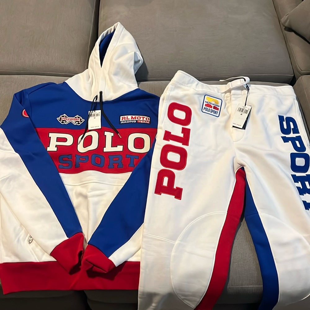 Polo sport, Ralph Lauren, Moto, racing team sweatsuit size medium NWT